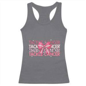 October Tackle Cancer Football Breast Cancer Awareness Racerback Tank Top TS12 Charcoal Print Your Wear