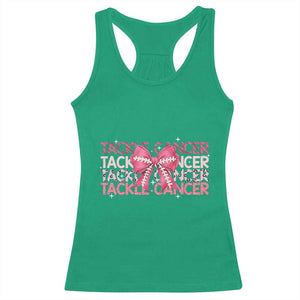 October Tackle Cancer Football Breast Cancer Awareness Racerback Tank Top TS12 Irish Green Print Your Wear