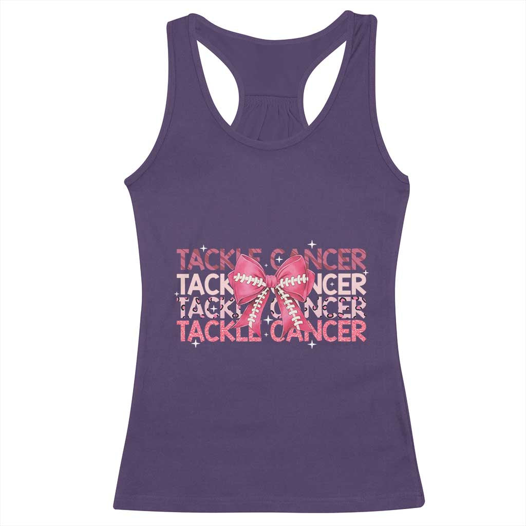 October Tackle Cancer Football Breast Cancer Awareness Racerback Tank Top TS12 Purple Print Your Wear