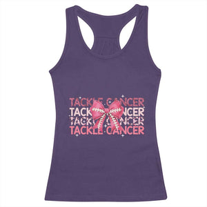 October Tackle Cancer Football Breast Cancer Awareness Racerback Tank Top TS12 Purple Print Your Wear