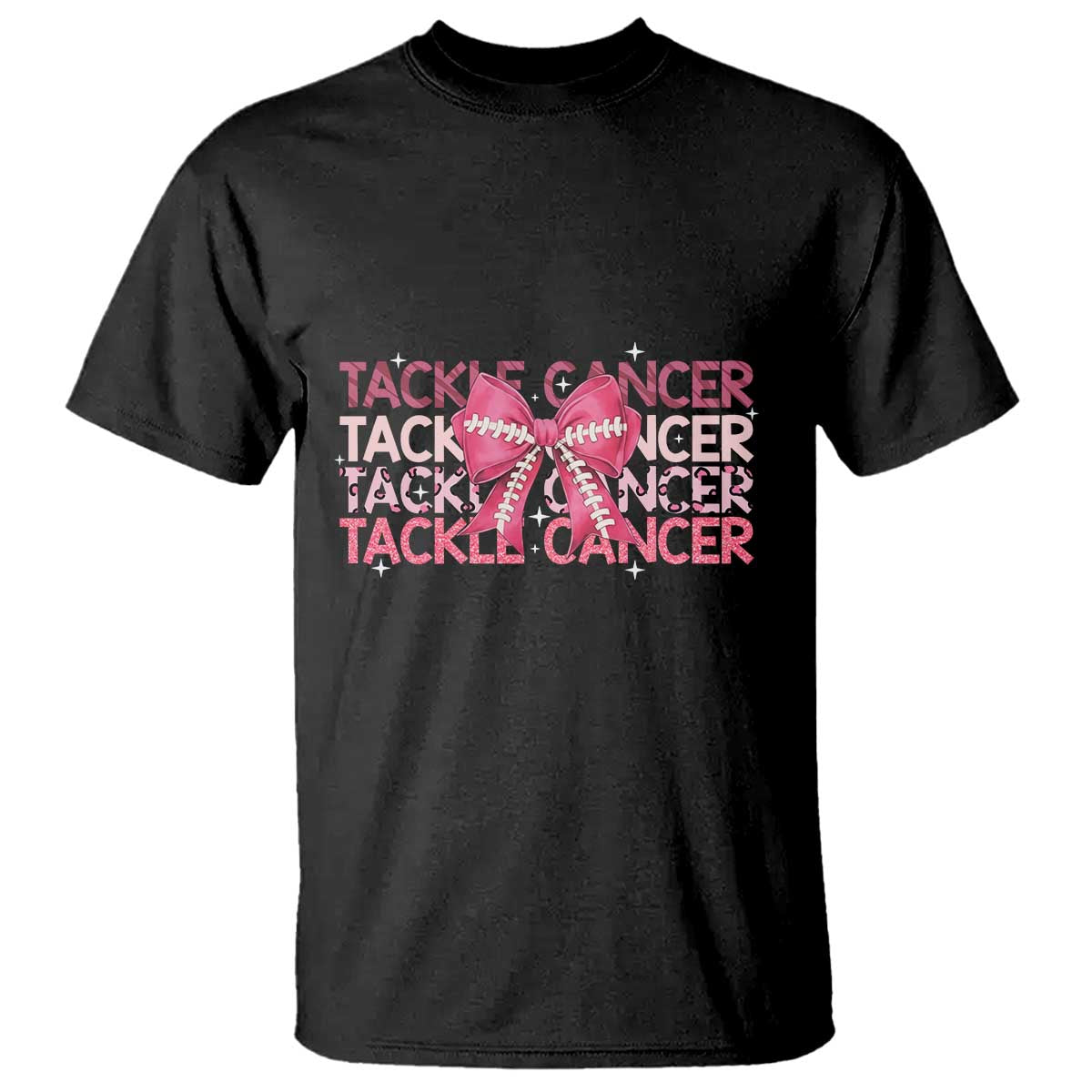 October Tackle Cancer Football Breast Cancer Awareness T Shirt TS12 Black Print Your Wear