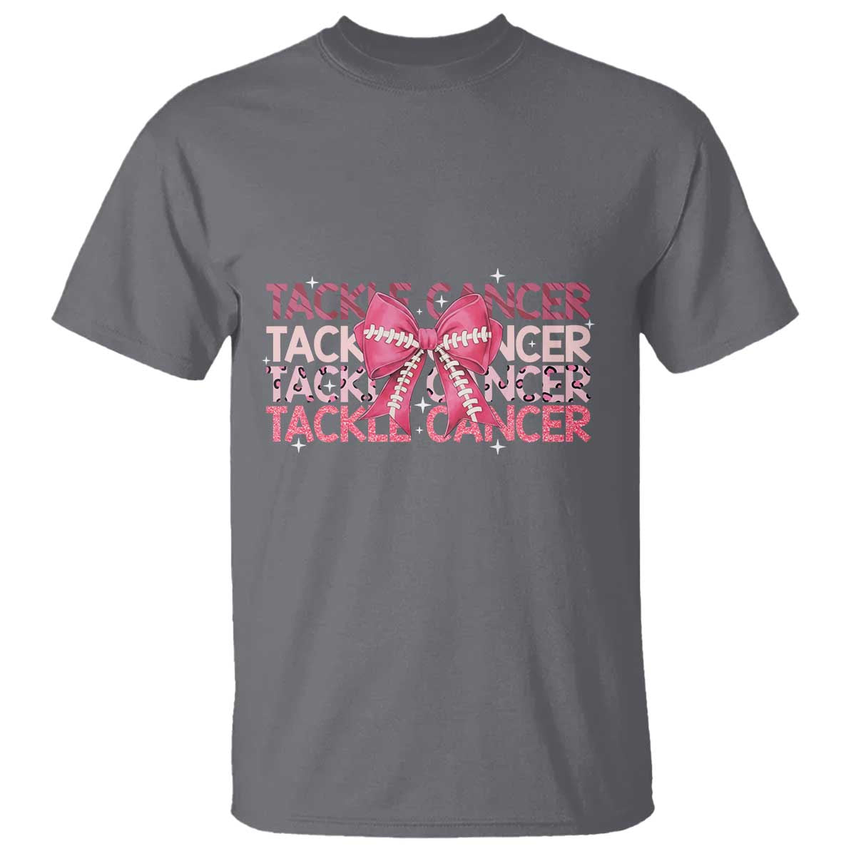 October Tackle Cancer Football Breast Cancer Awareness T Shirt TS12 Charcoal Print Your Wear