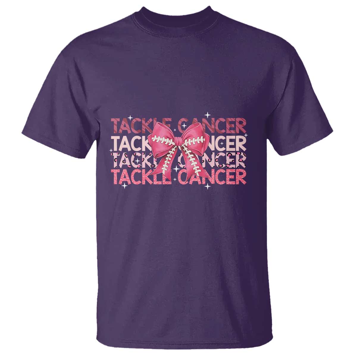 October Tackle Cancer Football Breast Cancer Awareness T Shirt TS12 Purple Print Your Wear
