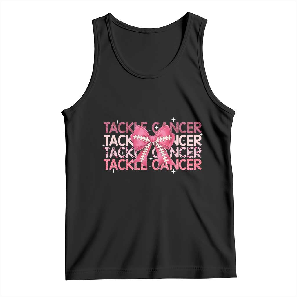 October Tackle Cancer Football Breast Cancer Awareness Tank Top TS12 Black Print Your Wear