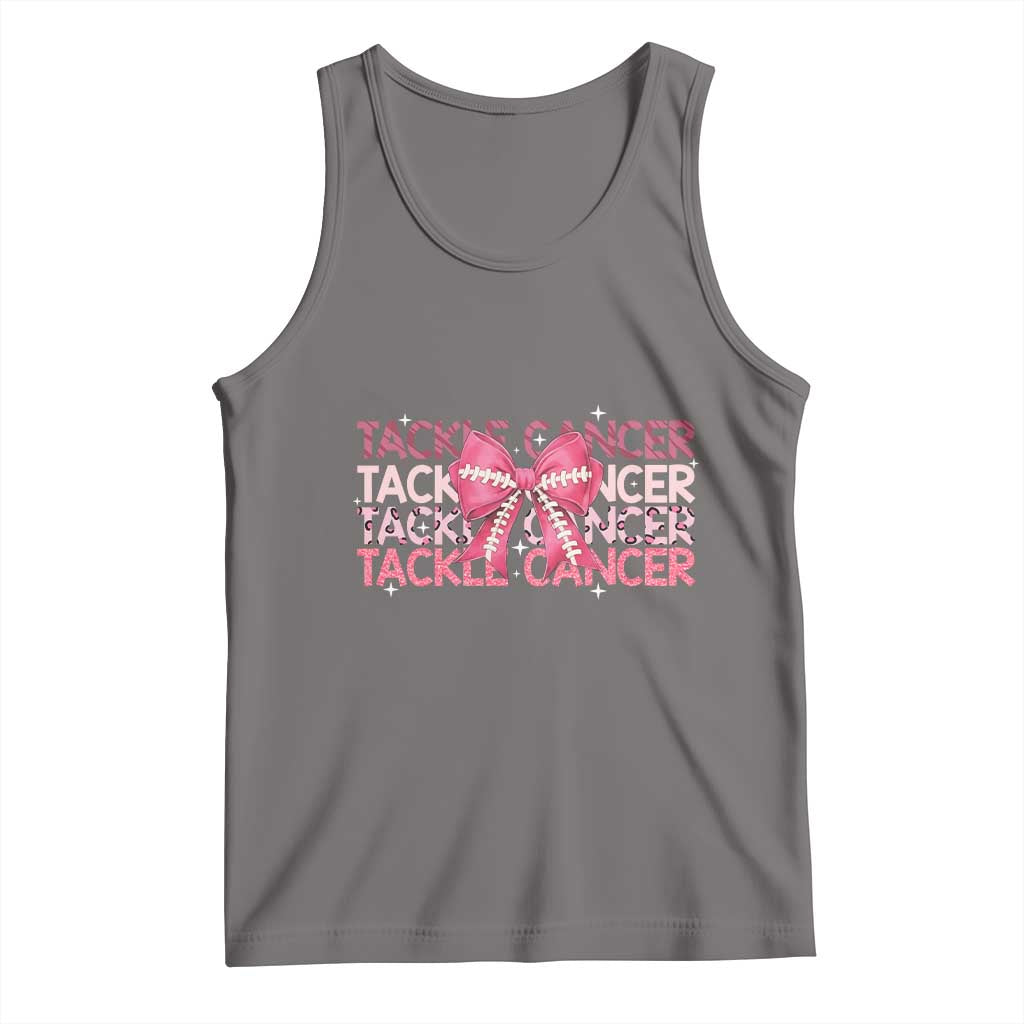 October Tackle Cancer Football Breast Cancer Awareness Tank Top TS12 Deep Heather Print Your Wear