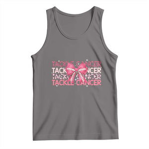October Tackle Cancer Football Breast Cancer Awareness Tank Top TS12 Deep Heather Print Your Wear