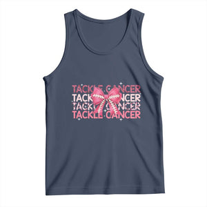 October Tackle Cancer Football Breast Cancer Awareness Tank Top TS12 Navy Print Your Wear