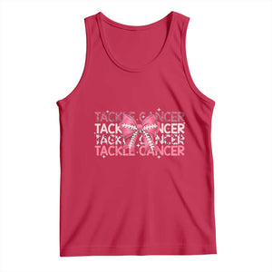October Tackle Cancer Football Breast Cancer Awareness Tank Top TS12 Red Print Your Wear