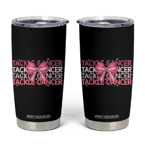October Tackle Cancer Football Breast Cancer Awareness Tumbler Cup TS12 Black Print Your Wear