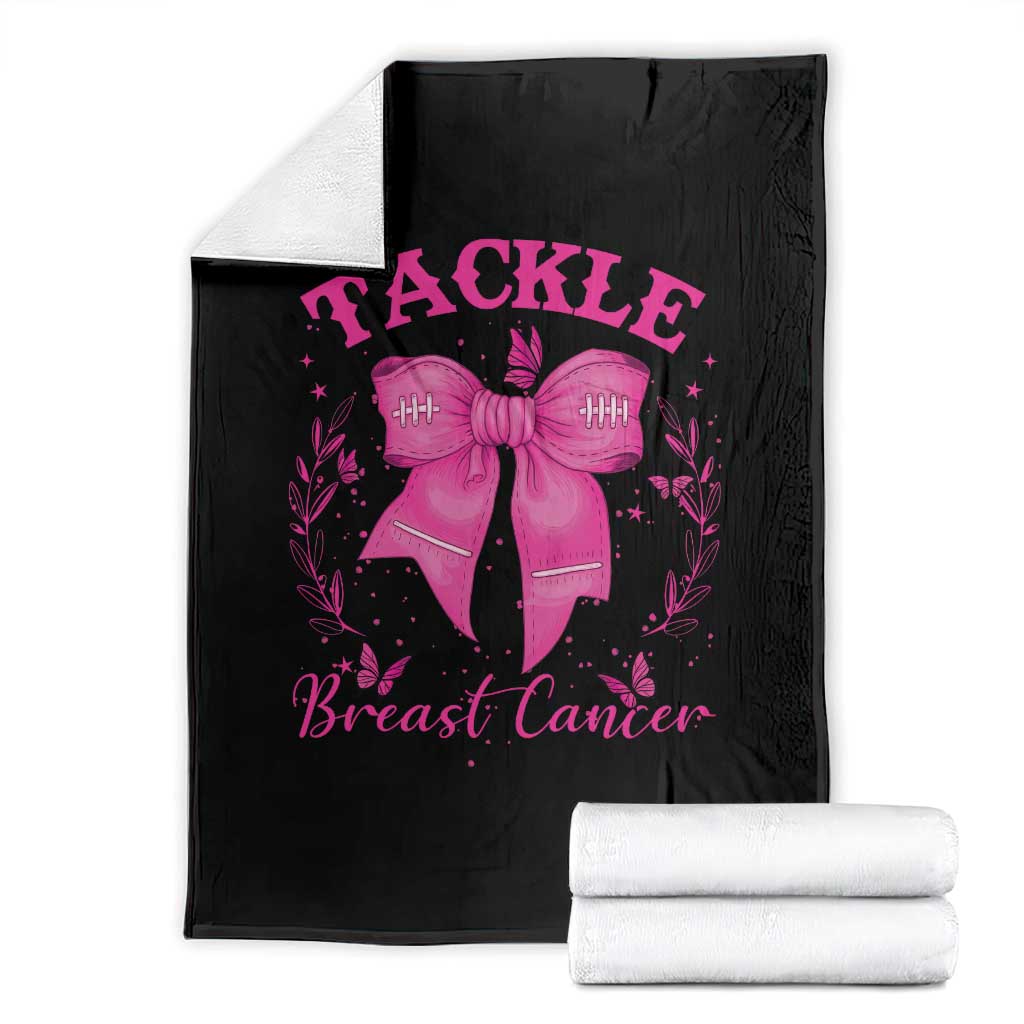 Tackle Breast Cancer Throw Blanket Support Fight Faith Pink Ribbon TS12 Black Print Your Wear