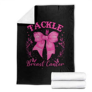 Tackle Breast Cancer Throw Blanket Support Fight Faith Pink Ribbon TS12 Black Print Your Wear
