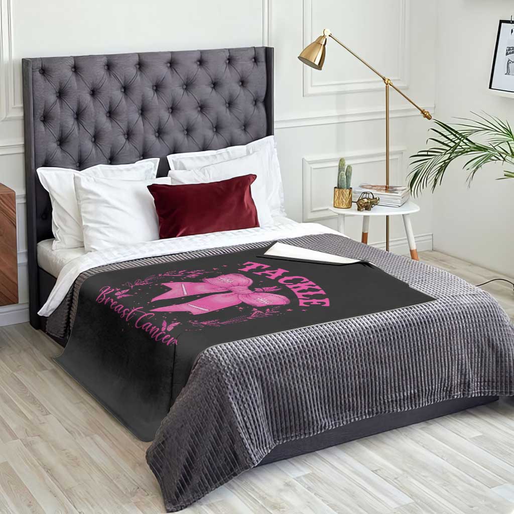 Tackle Breast Cancer Throw Blanket Support Fight Faith Pink Ribbon TS12 Print Your Wear