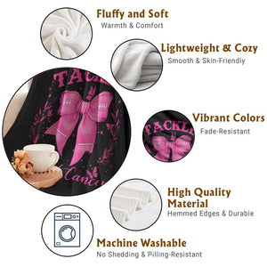 Tackle Breast Cancer Throw Blanket Support Fight Faith Pink Ribbon TS12 Print Your Wear