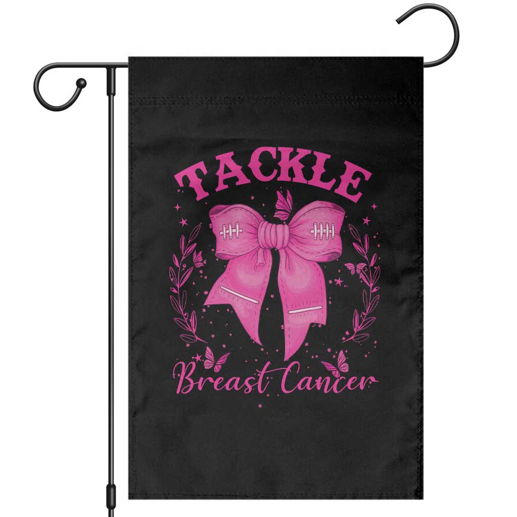 Tackle Breast Cancer Garden Flag Support Fight Faith Pink Ribbon TS12 Black Print Your Wear