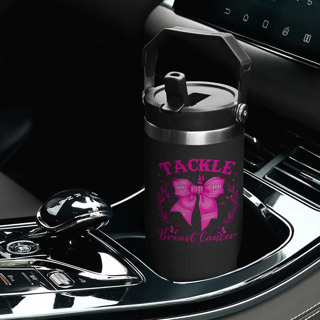 Tackle Breast Cancer Flip Straw Tumbler Support Fight Faith Pink Ribbon TS12 Print Your Wear