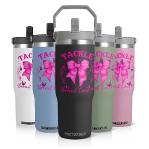 Tackle Breast Cancer Flip Straw Tumbler Support Fight Faith Pink Ribbon TS12 Print Your Wear