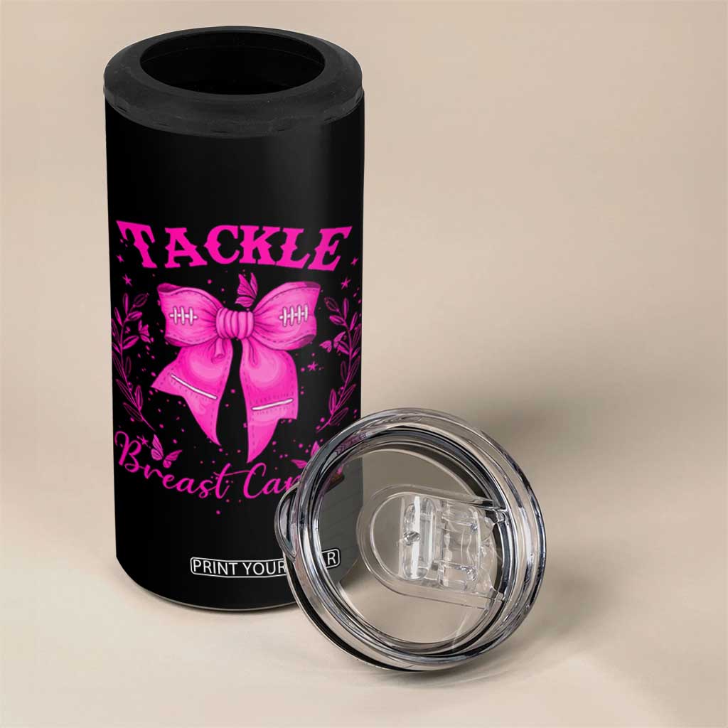 Tackle Breast Cancer 4 in 1 Can Cooler Tumbler Support Fight Faith Pink Ribbon TS12 Print Your Wear
