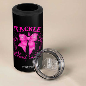 Tackle Breast Cancer 4 in 1 Can Cooler Tumbler Support Fight Faith Pink Ribbon TS12 Print Your Wear