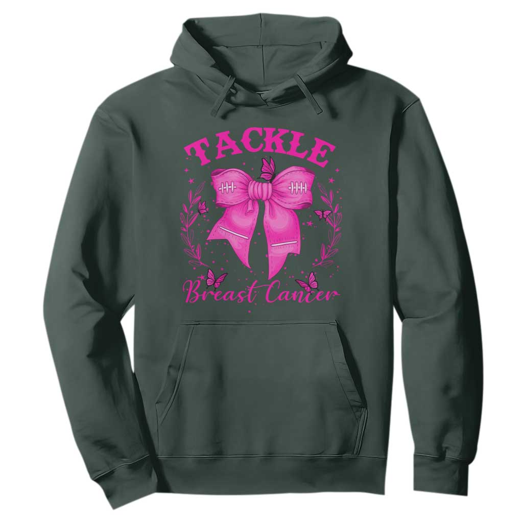 Tackle Breast Cancer Hoodie Support Fight Faith Pink Ribbon TS12 Dark Forest Green Print Your Wear