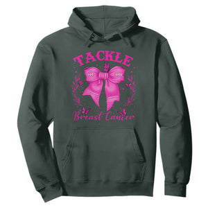 Tackle Breast Cancer Hoodie Support Fight Faith Pink Ribbon TS12 Dark Forest Green Print Your Wear