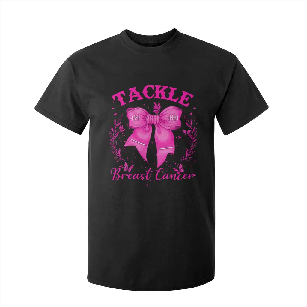 Tackle Breast Cancer T Shirt For Kid Support Fight Faith Pink Ribbon TS12 Black Print Your Wear
