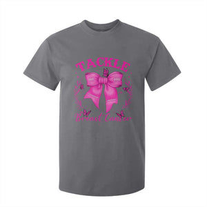 Tackle Breast Cancer T Shirt For Kid Support Fight Faith Pink Ribbon TS12 Charcoal Print Your Wear