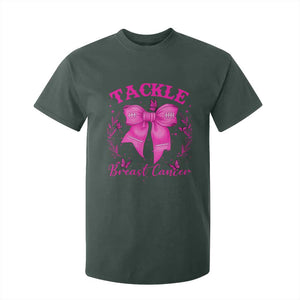 Tackle Breast Cancer T Shirt For Kid Support Fight Faith Pink Ribbon TS12 Dark Forest Green Print Your Wear