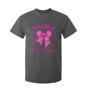 Tackle Breast Cancer T Shirt For Kid Support Fight Faith Pink Ribbon TS12 Dark Heather Print Your Wear