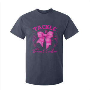 Tackle Breast Cancer T Shirt For Kid Support Fight Faith Pink Ribbon TS12 Navy Print Your Wear