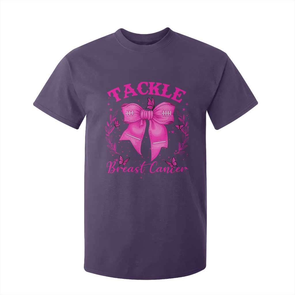Tackle Breast Cancer T Shirt For Kid Support Fight Faith Pink Ribbon TS12 Purple Print Your Wear