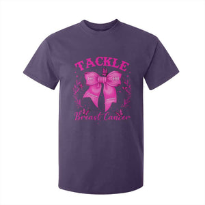 Tackle Breast Cancer T Shirt For Kid Support Fight Faith Pink Ribbon TS12 Purple Print Your Wear