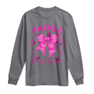 Tackle Breast Cancer Long Sleeve Shirt Support Fight Faith Pink Ribbon TS12 Charcoal Print Your Wear