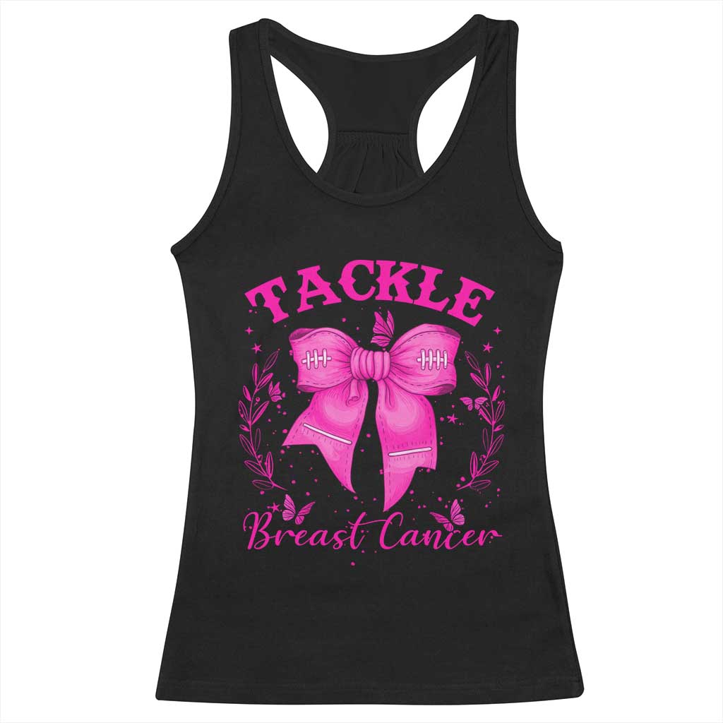 Tackle Breast Cancer Racerback Tank Top Support Fight Faith Pink Ribbon TS12 Black Print Your Wear