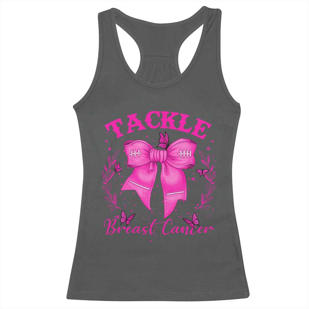 Tackle Breast Cancer Racerback Tank Top Support Fight Faith Pink Ribbon TS12 Dark Heather Print Your Wear