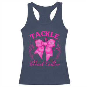Tackle Breast Cancer Racerback Tank Top Support Fight Faith Pink Ribbon TS12 Navy Print Your Wear