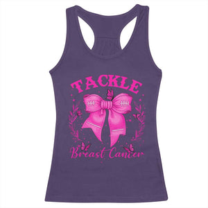 Tackle Breast Cancer Racerback Tank Top Support Fight Faith Pink Ribbon TS12 Purple Print Your Wear