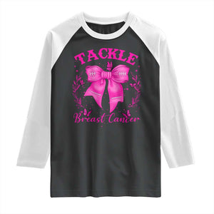 Tackle Breast Cancer Raglan Shirt Support Fight Faith Pink Ribbon TS12 Black White Print Your Wear