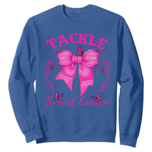 Tackle Breast Cancer Sweatshirt Support Fight Faith Pink Ribbon TS12 Royal Blue Print Your Wear