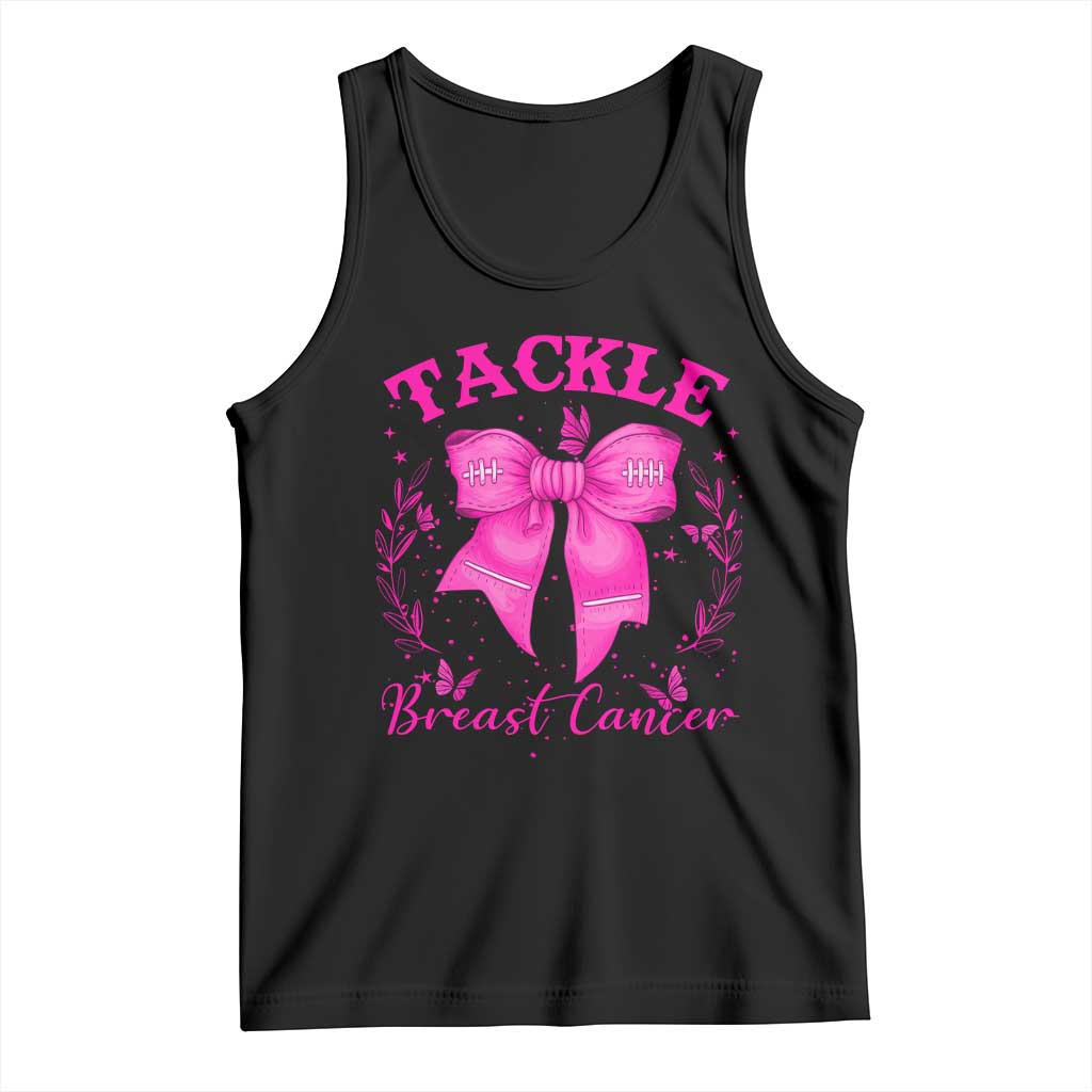 Tackle Breast Cancer Tank Top Support Fight Faith Pink Ribbon TS12 Black Print Your Wear