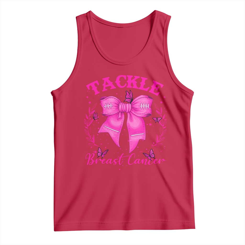 Tackle Breast Cancer Tank Top Support Fight Faith Pink Ribbon TS12 Red Print Your Wear