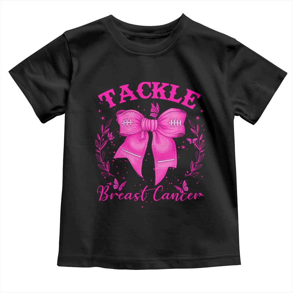 Tackle Breast Cancer Toddler T Shirt Support Fight Faith Pink Ribbon TS12 Black Print Your Wear