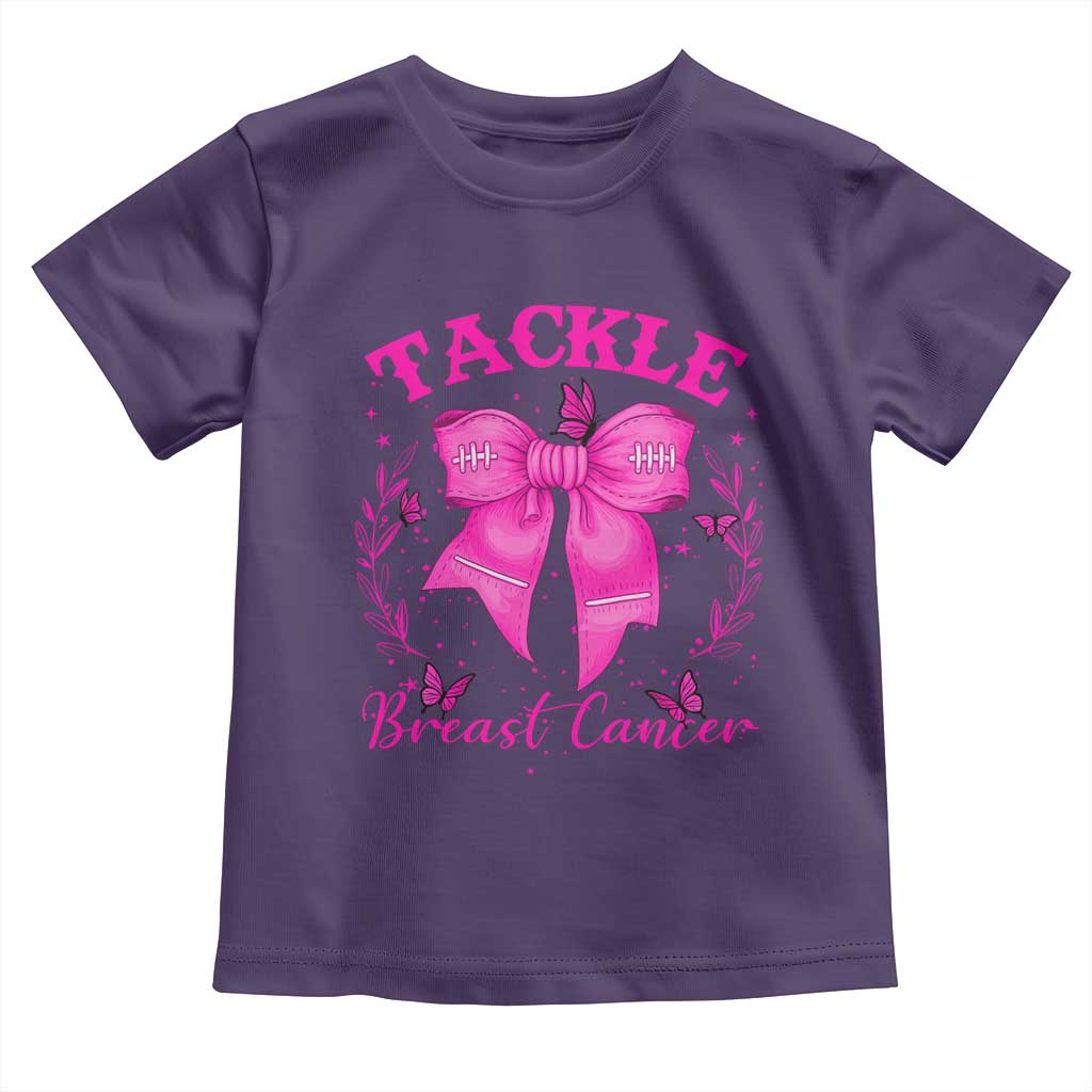 Tackle Breast Cancer Toddler T Shirt Support Fight Faith Pink Ribbon TS12 Purple Print Your Wear