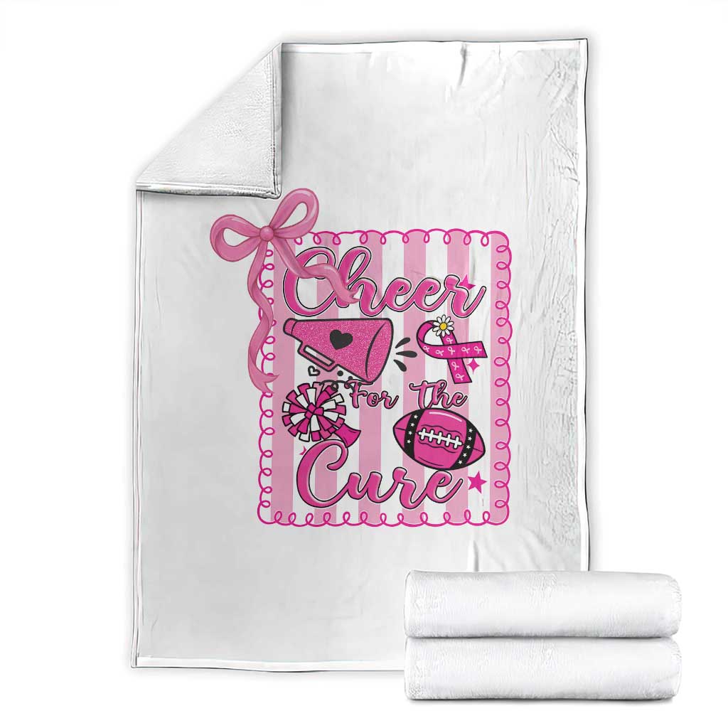 Cheer For The Cure Throw Blanket Breast Cancer Awareness Football Gift TS12 White Print Your Wear