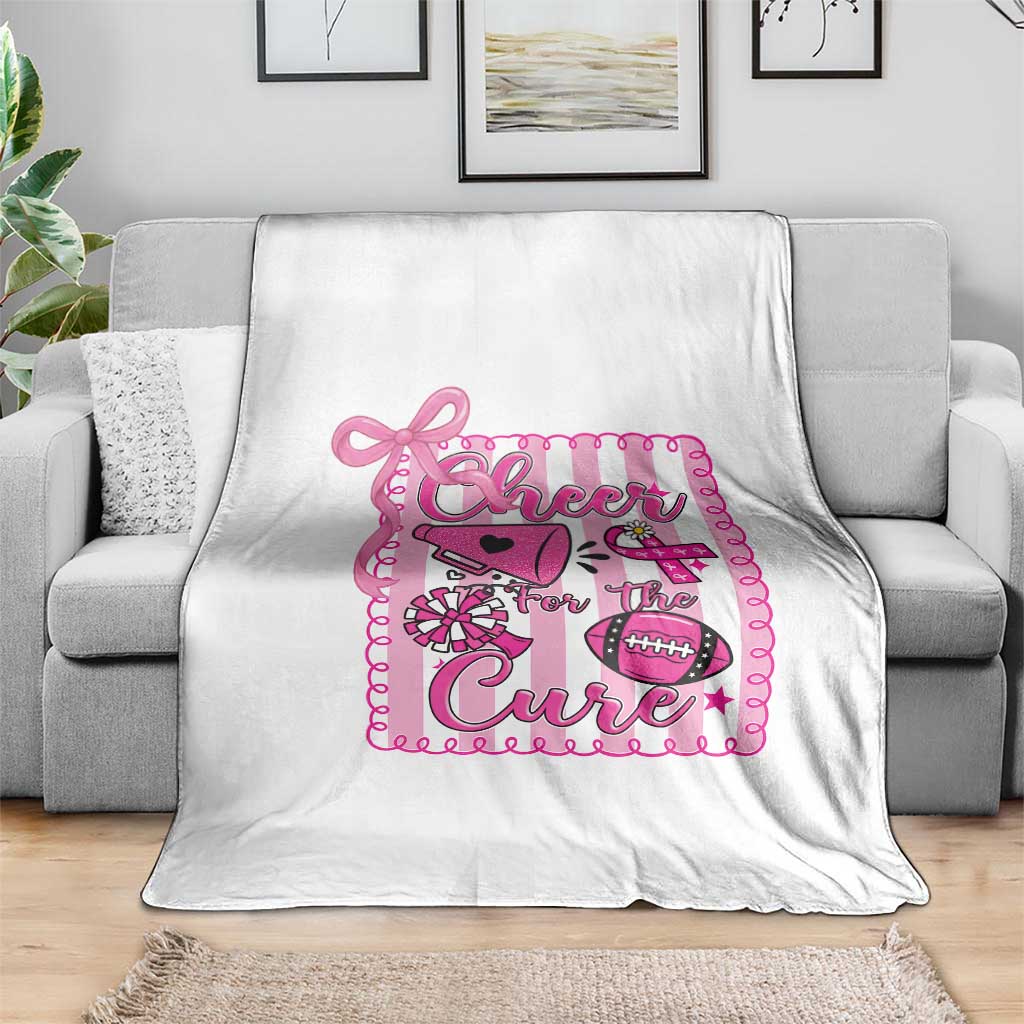Cheer For The Cure Throw Blanket Breast Cancer Awareness Football Gift TS12 Print Your Wear