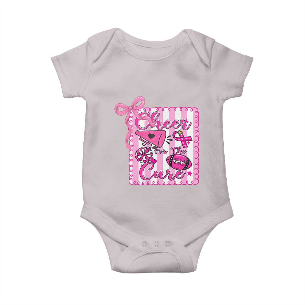 Cheer For The Cure Baby Onesie Breast Cancer Awareness Football Gift TS12 Ice Gray Print Your Wear