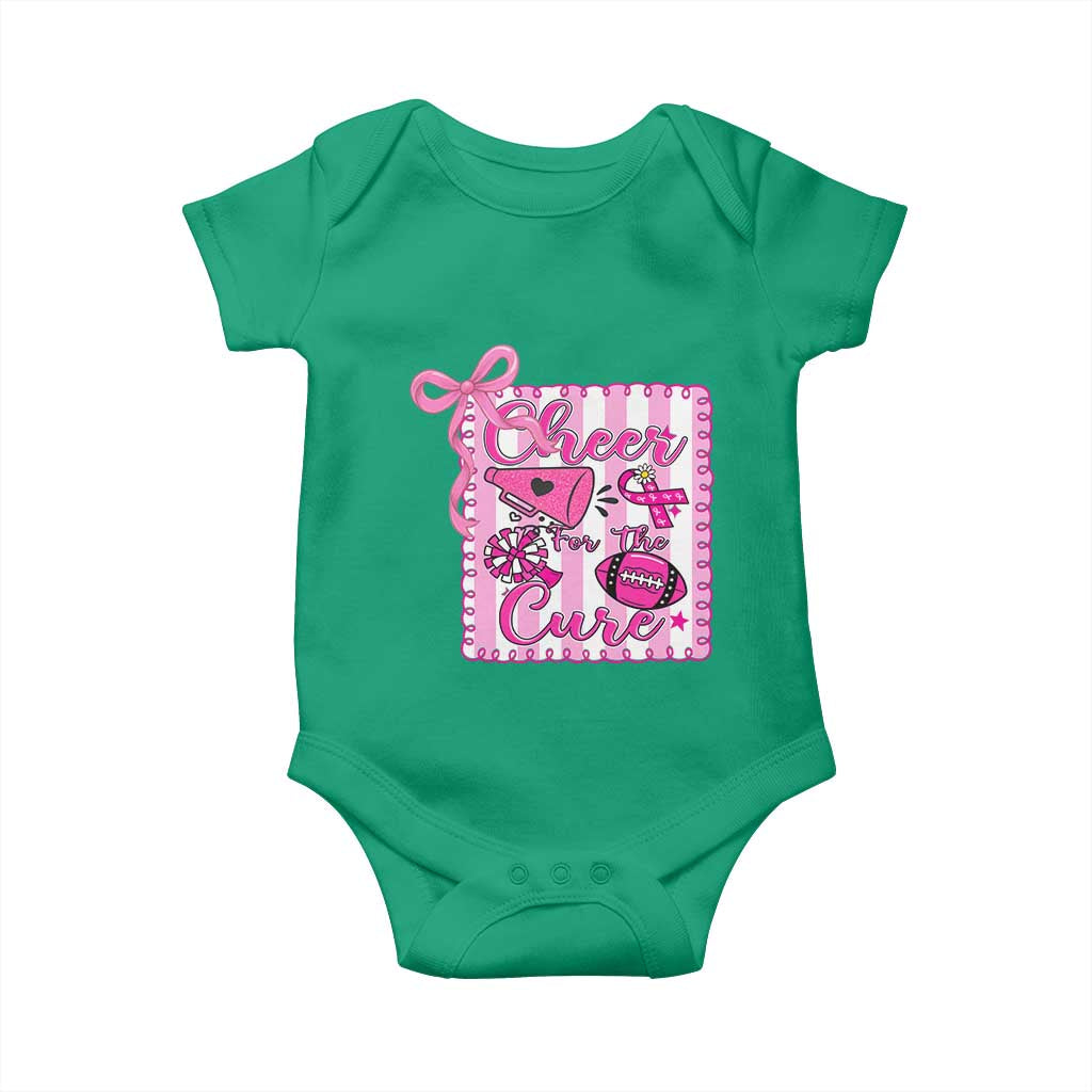 Cheer For The Cure Baby Onesie Breast Cancer Awareness Football Gift TS12 Irish Green Print Your Wear