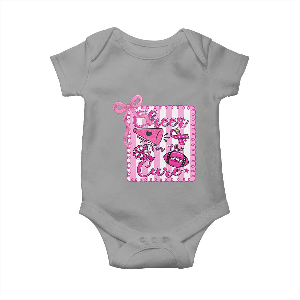 Cheer For The Cure Baby Onesie Breast Cancer Awareness Football Gift TS12 Sport Gray Print Your Wear