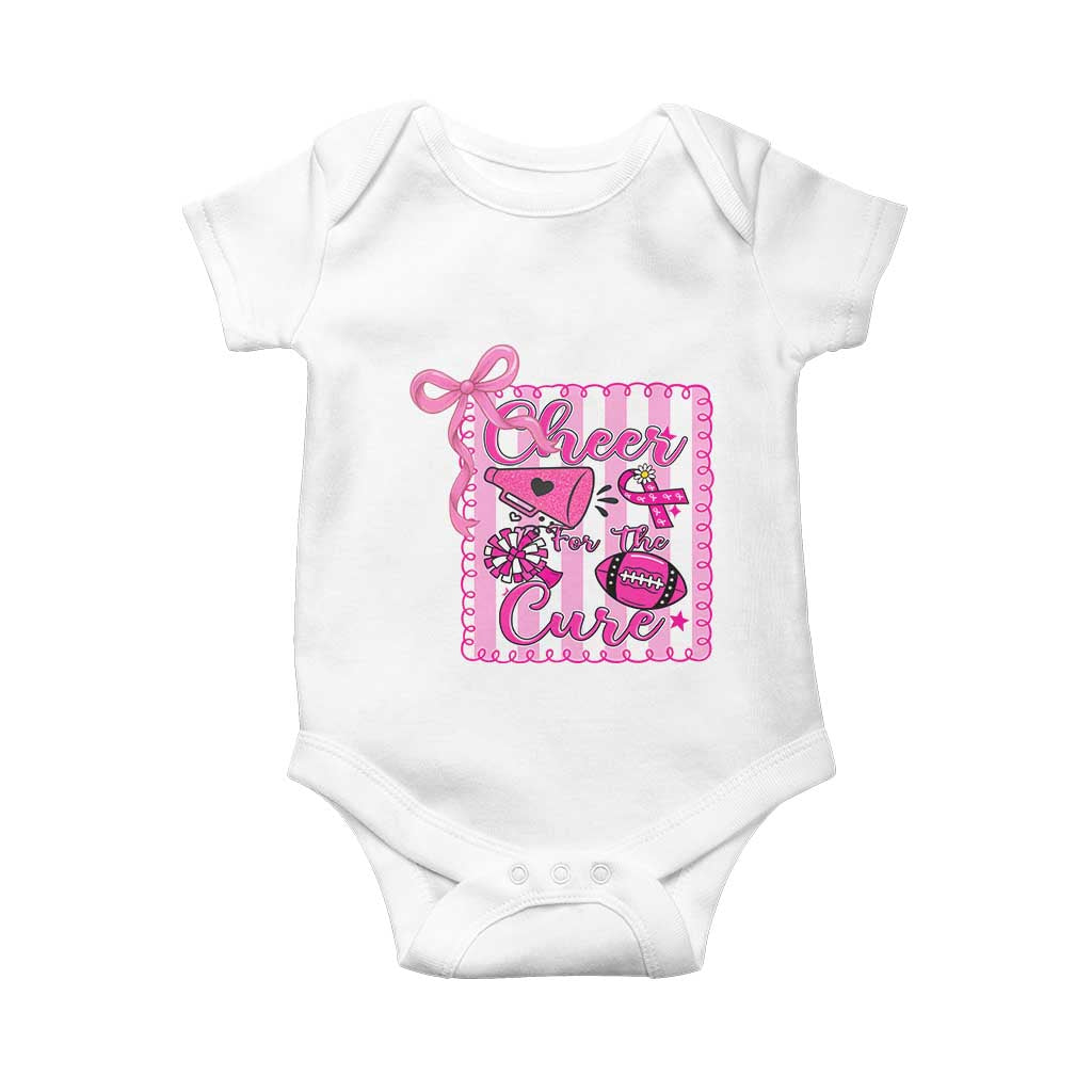 Cheer For The Cure Baby Onesie Breast Cancer Awareness Football Gift TS12 White Print Your Wear