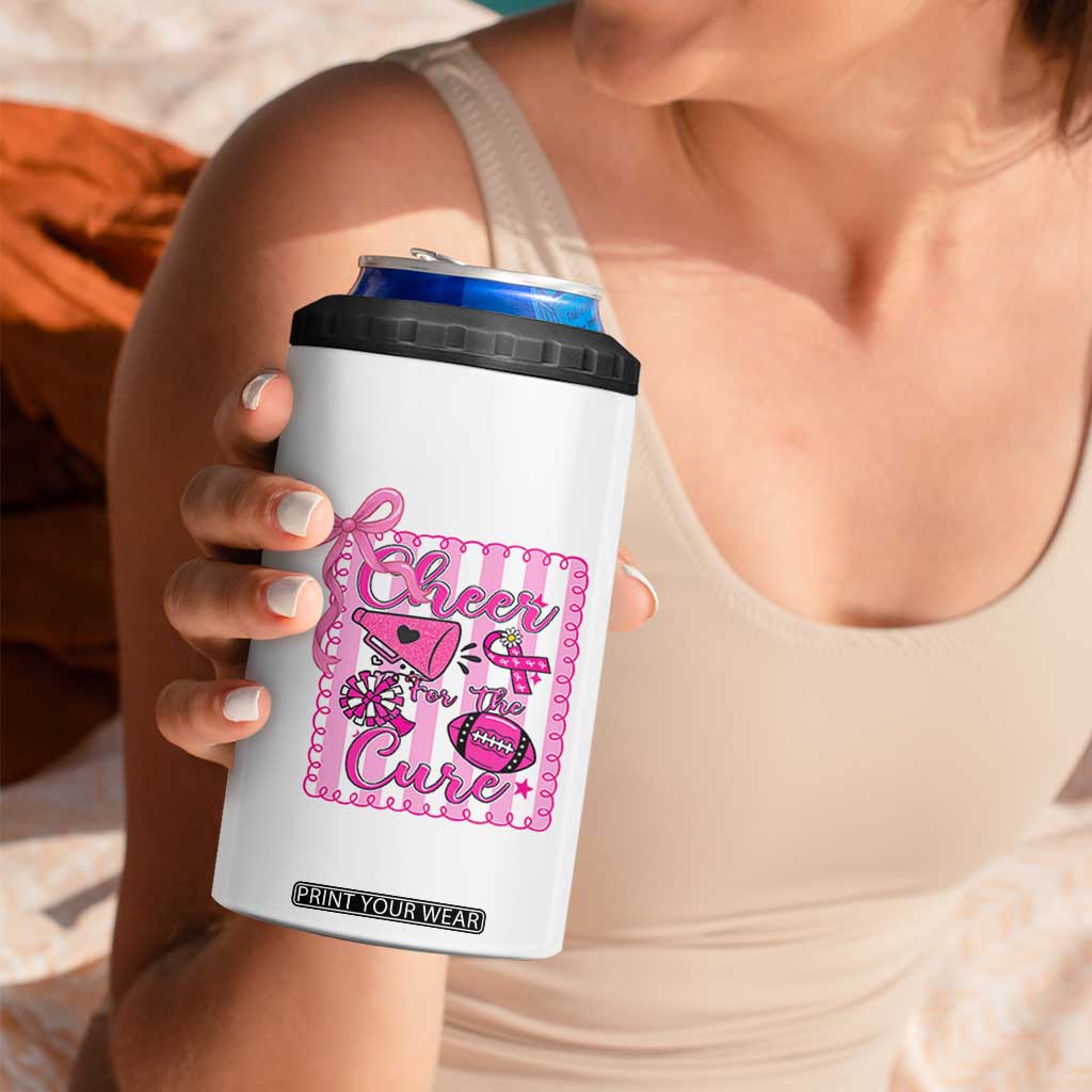 Cheer For The Cure 4 in 1 Can Cooler Tumbler Breast Cancer Awareness Football Gift TS12 Print Your Wear