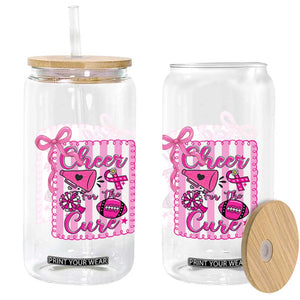 Cheer For The Cure Glass Can Breast Cancer Awareness Football Gift TS12 Print Your Wear